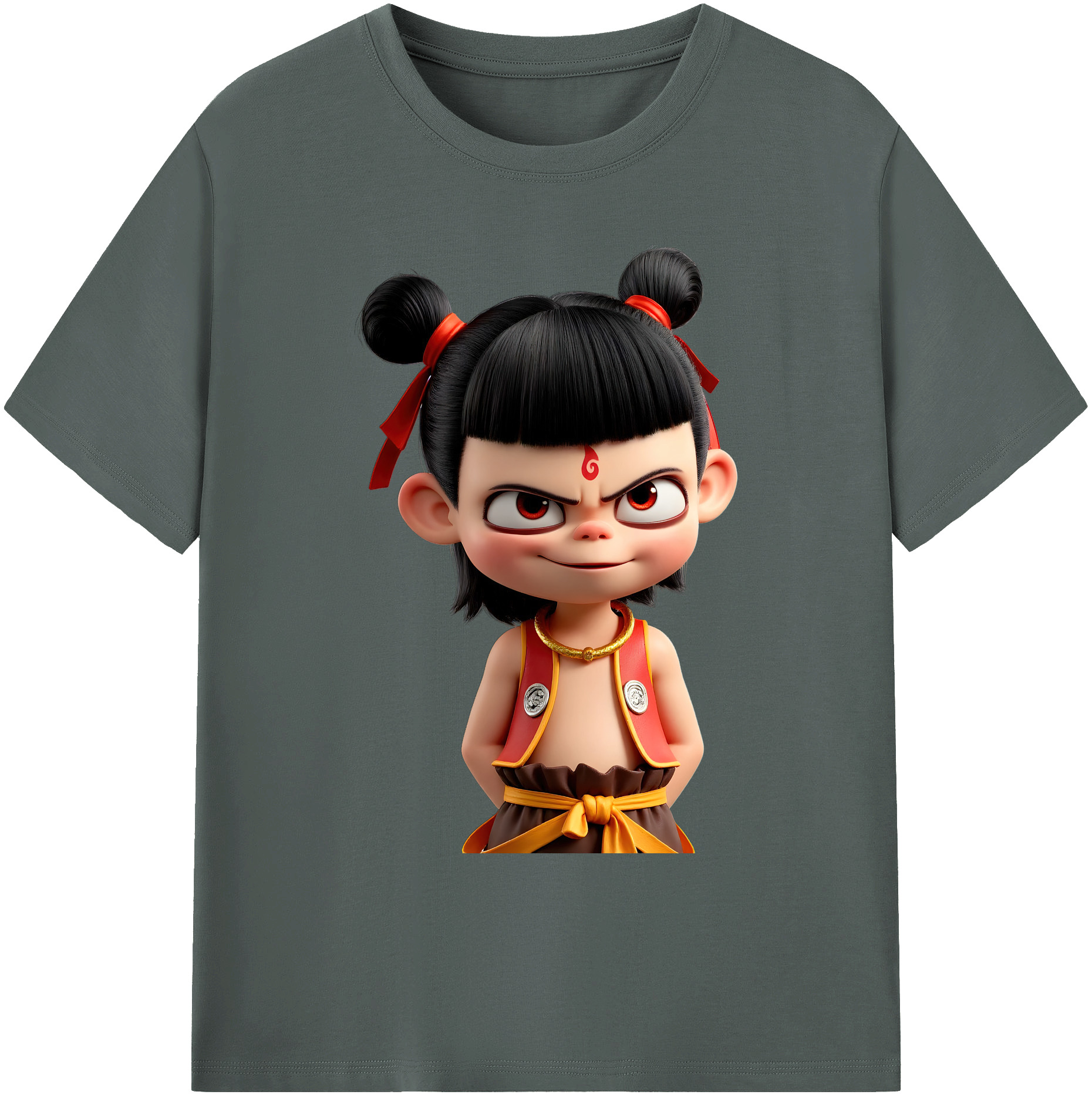 （画像用） Ne Zha 2 ナタ 魔童の大暴れ 綿100％ メンズ半袖Tシャツ｜肌触りやわらか＆通気性